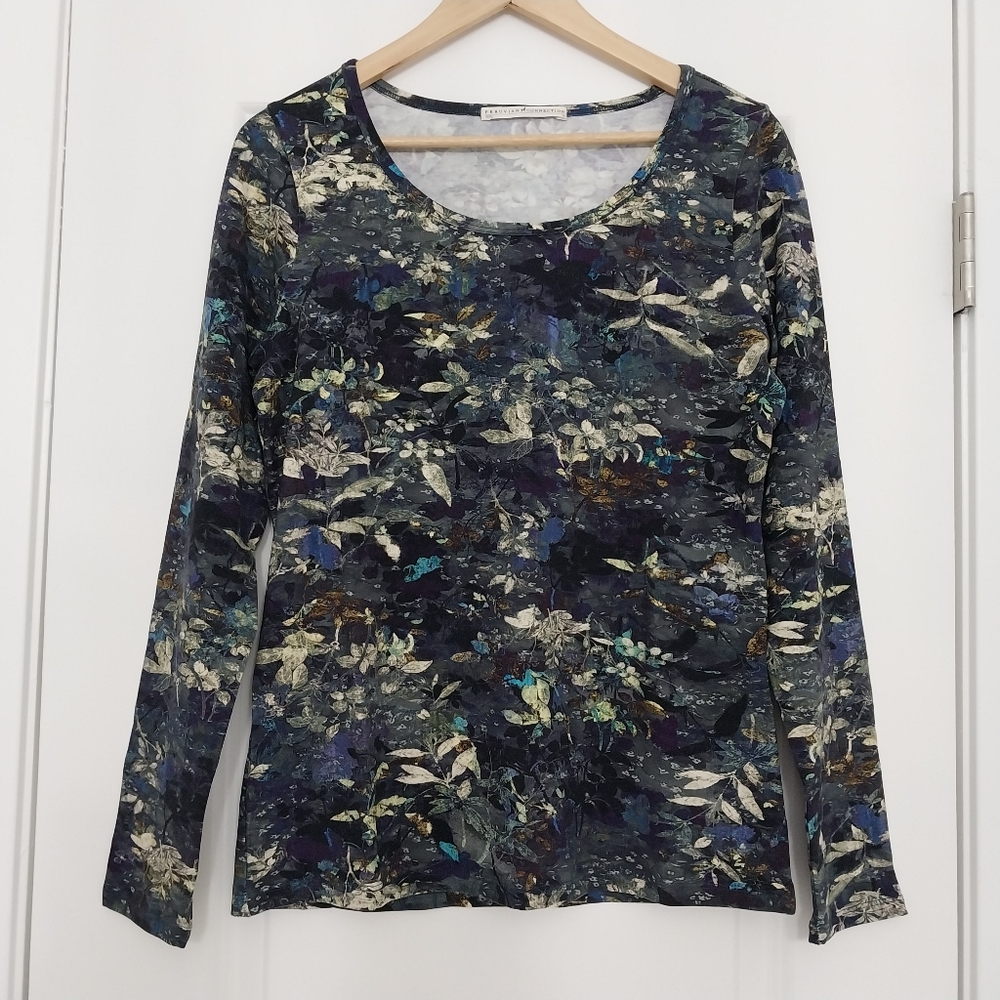 Peruvian Connection Blue Floral Long Sleeve Tee - Picture 3 of 9
